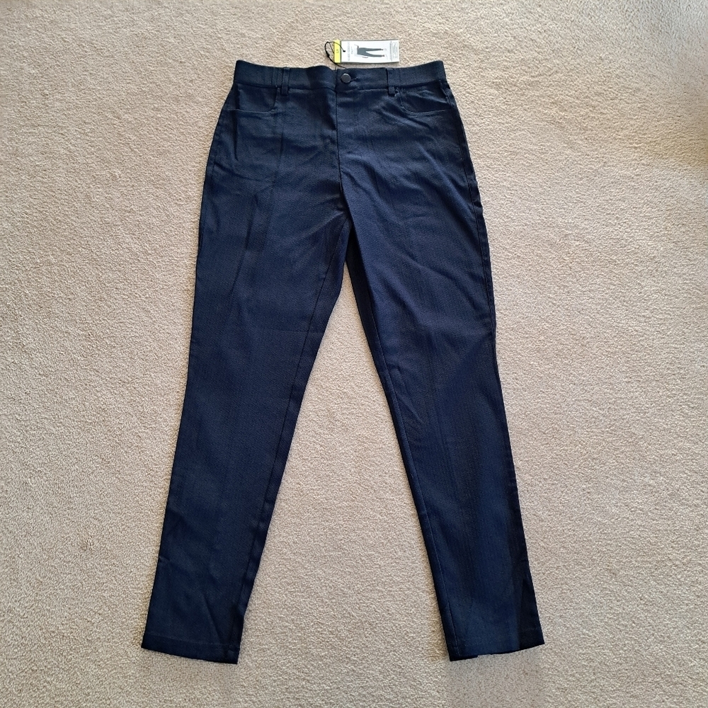 Mario Serrani Blue Women's Ankle Pants Size Small Textured Straight Leg NWT
